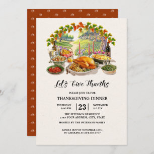 Invitation Remercions. Dîner Thanksgiving