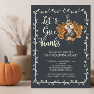 Invitation Remercions la Turquie pour le dîner de Thanksgivin