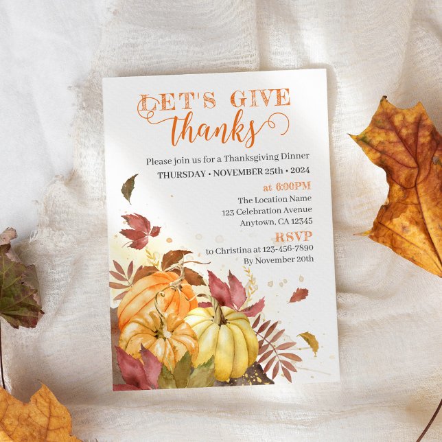 Invitation Remercions, Thanksgiving Dîner (Créateur téléchargé)