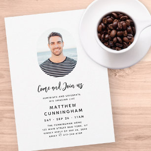 Invitation Reminisce and Celebrate Memorial Modern Photo