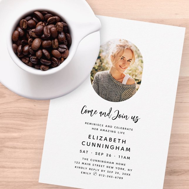 Invitation Reminisce and Celebrate Memorial Modern Photo (Créateur téléchargé)
