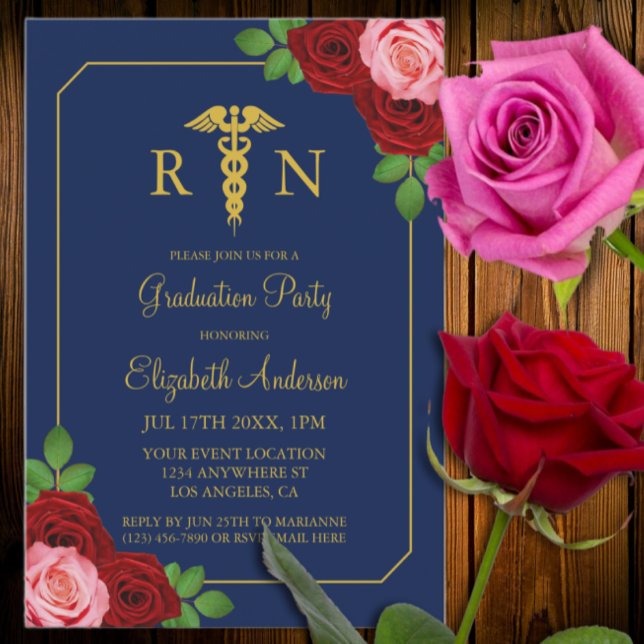 Invitation Remise de diplôme d'infirmière (Créateur téléchargé)
