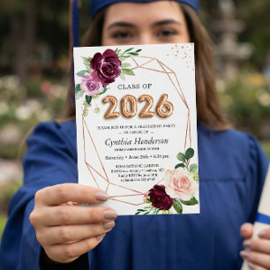 Invitation Remise de diplômes classe de 2023 Fleurs violettes