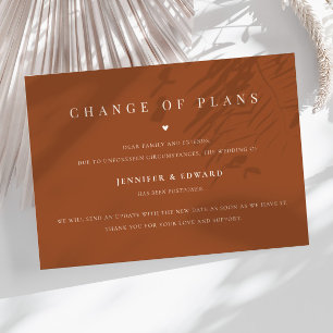 Invitation Remise de Mariage minimaliste Terracotta