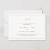 Remise du Mariage de monogramme d'or simple