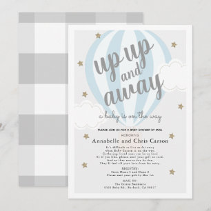 Invitation Remonter et quitter le ballon à air chaud Bleu dou