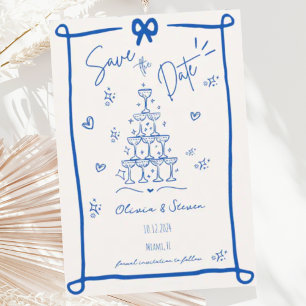 Invitation Remonter la date à l'aide d'un griffon à main blan