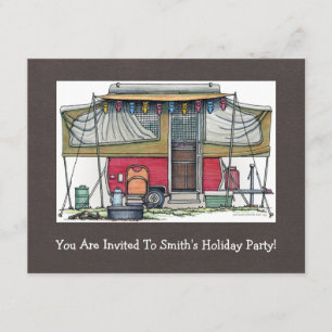 Invitation Remorque de voyage pour Camper Popup Vintage Cute