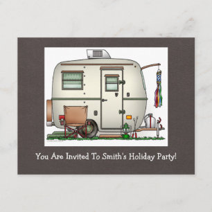 Invitation Remorque en verre vintage mignonne de voyage de