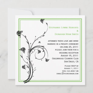 Invitation Remous noirs et verts modernes chics