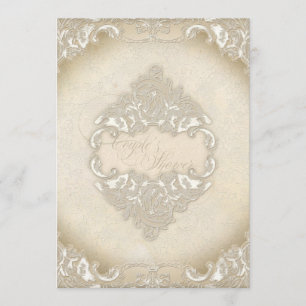 Invitation Remous vintage de rose de rose sauvage de dentelle