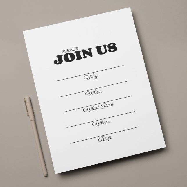 Invitation Remplir à la main multi-usage typographie noir (Créateur téléchargé)