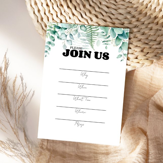 Invitation Remplir Dans Le Blanc Multifonction Eucaplyptus (Créateur téléchargé)