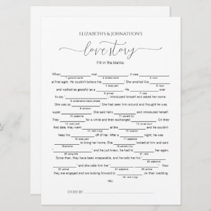 Invitation Remplir dans le jeu de Fête des mariées d'histoire