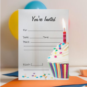 Invitation Remplir l'invitation d'anniversaire vide