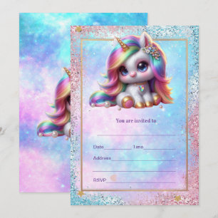Invitation Remplir l'invitation de licorne