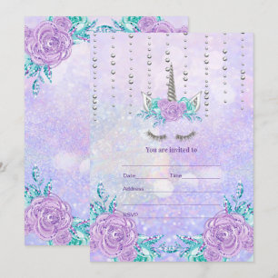 Invitation Remplir l'invitation de licorne