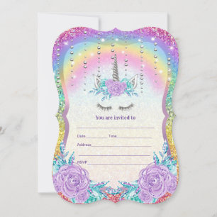 Invitation Remplir l'invitation de licorne