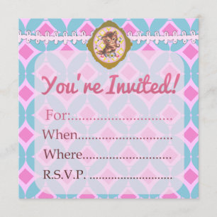 Invitation Remplissage Cute Rétro Kitty Vide Personnalisé -