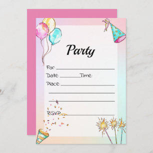 Invitation Remplissez L'Invitation D'Anniversaire Vierge