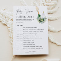 REMY Baby Over or Under Baby shower Game Card