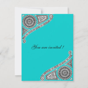 Invitation RENAISSANCE, Bleu Aqua, Turquoise