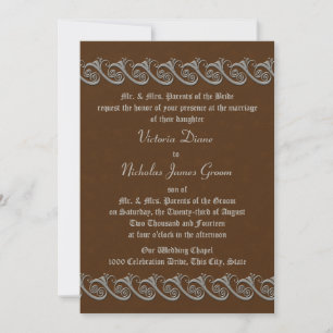 Invitation Renaissance Brown avec Mariage en eau douce