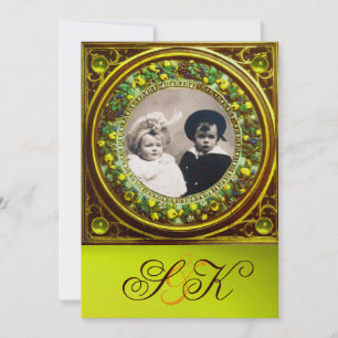 INVITATION RENAISSANCE FLORENTINE FRUITS DAMASK MONOGRAS