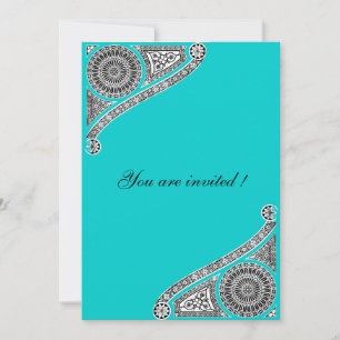 Invitation RENAISSANCE, Turquoise Aqua Blue, Turquase