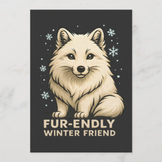 Invitation Renard Arctique Mignon – “Ami de l'Hiver Pelucheux