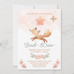 Invitation Renard Bébé Mignon - Baby Shower