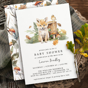 Invitation Renard d'eau de l'automne   Baby shower d'automne