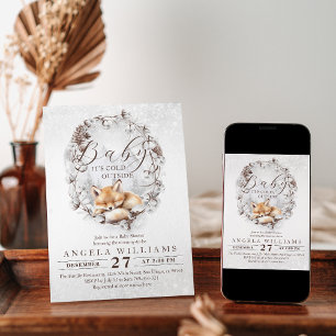 Invitation Renard des bois Froid en dehors du Baby shower d'h