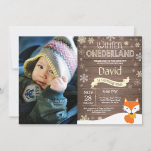 Invitation Renard d'hiver rustique d'Onederland