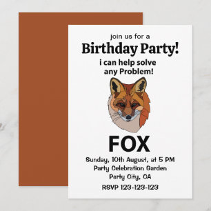 Invitation Renard Je peux aider à résoudre n'importe quel pro
