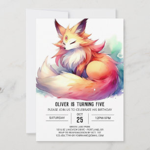 Invitation Renard joyeux bohème anniversaire