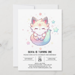 Invitation Renard magique 1er anniversaire
