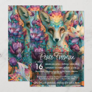 Invitation Renard roux Conception d'amant d'animaux colorés