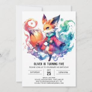 Invitation Renard rustique bohémien