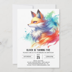 Invitation Renard rustique bohémien