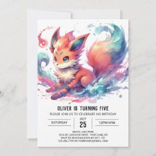 Invitation Renard rustique bohémien