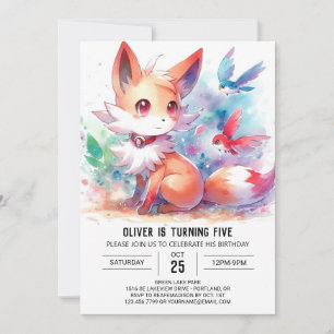 Invitation Renard rustique bohémien
