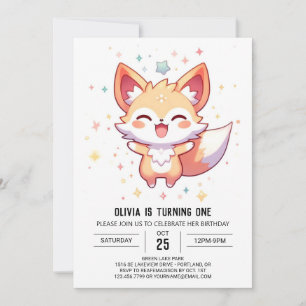 Invitation Renard simple 1er anniversaire