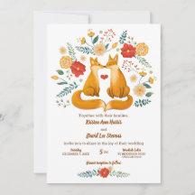 Renards romantiques et Mariage de feuillage floral