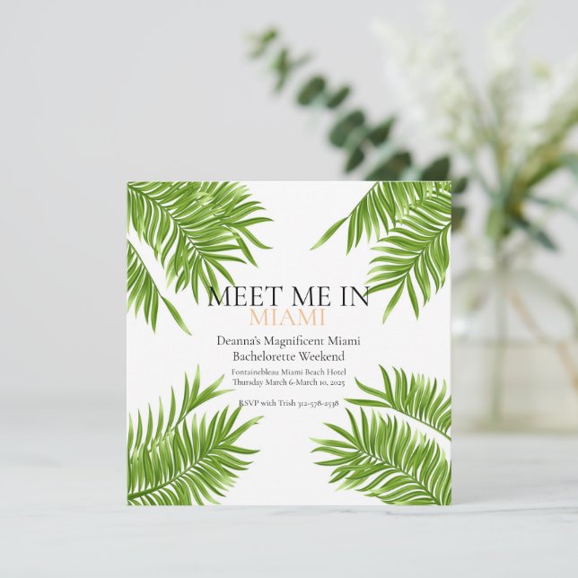 Invitation Rencontre à Miami pour une fête de bachelorette en (Debout devant)