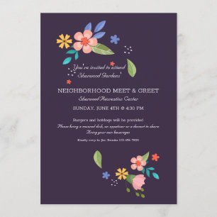 Invitation Rencontre de quartier florale