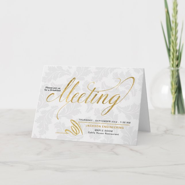 Invitation Rencontrer l'entreprise Faux Gold Leaf Blair (Devant)