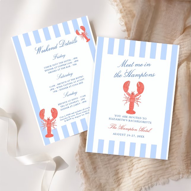 Invitation Rencontrez-moi dans le Hamptons Lobster Bacheloret (Créateur téléchargé)