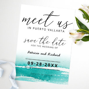 Invitation Rencontrez-Nous Dans Mariage Destination Turquoise