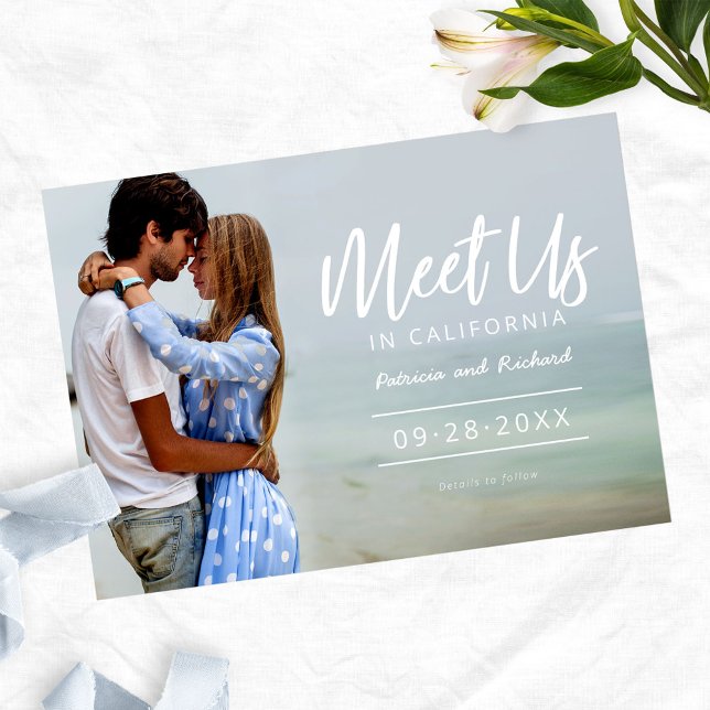 Invitation Rencontrez-Nous Lors De La Photo De Save The Date  (Créateur téléchargé)